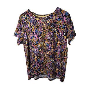 Croft & Barrow T-Shirt Women's XL Classic Tee Short Sleeve Colorful Top